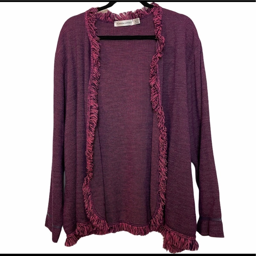 Karen Lessly Lagenlook Purple/Pink Cardigan